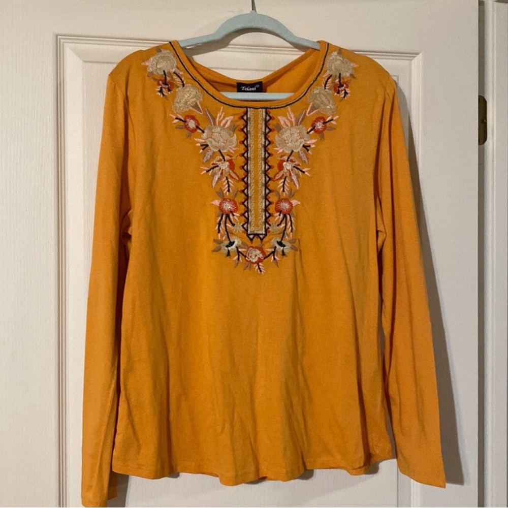 Orange Long Sleeve Top NWOT